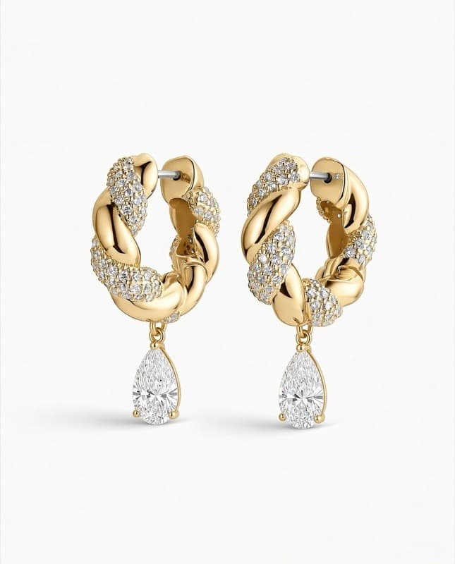 Before: gold drop earrings, the original phone photo