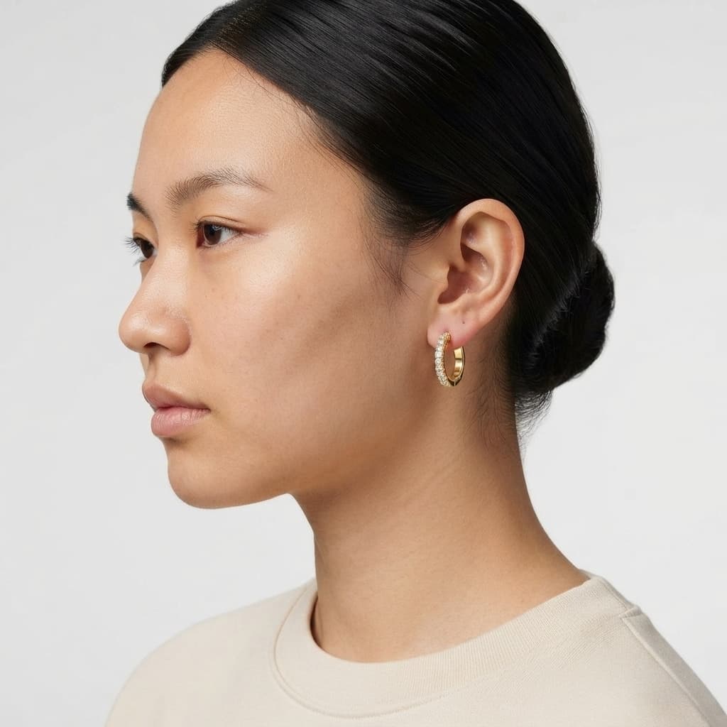 Earrings, Side Profile: a real result made in ClosetShot