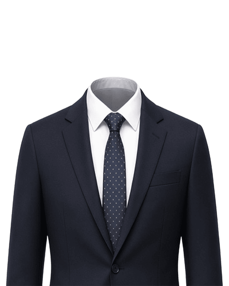 Ghost Mannequin: navy suit jacket with its shape and no mannequin